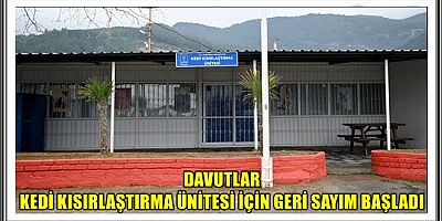DAVUTLAR KEDİ KISIRLAŞTIRMA ÜNİTESİ İÇİN GERİ SAYIM BAŞLADI 