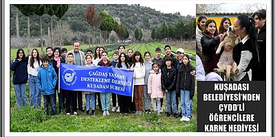 KUŞADASI BELEDİYESİ’NDEN ÇYDD’Lİ ÖĞRENCİLERE KARNE HEDİYESİ