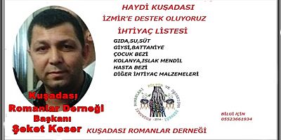 KUŞADASI ROMANLAR DERNEĞİ’NDEN DEPREM İÇİN YARDIM KAPANYASI