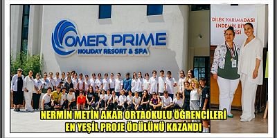 NERMİN METİN AKAR ORTAOKULU ÖĞRENCİLERİ EN YEŞİL PROJE ÖDÜLÜNÜ KAZANDI